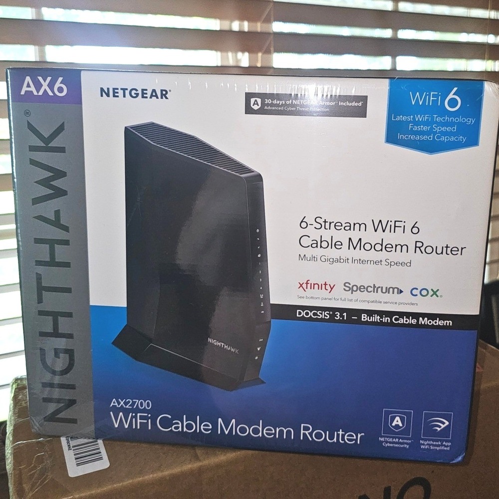Nighthawk AX2700 WiFi 6 AX6 Router Cable Modem CAX30 DOCSIS 3.1 NEW SEALED BOX